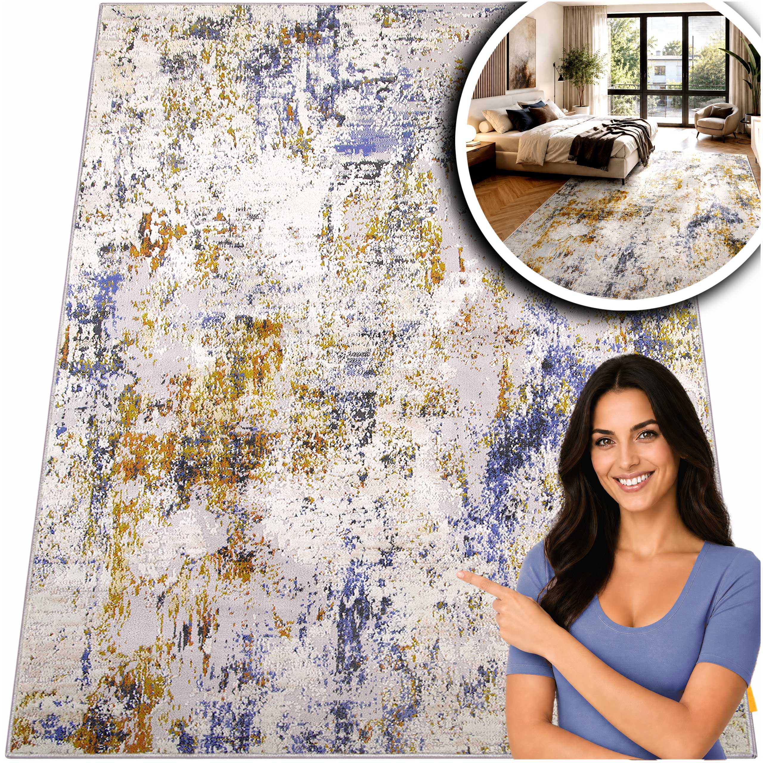 DYWAN DO SALONU - SZARY NOWOCZESNY DYWAN DO PRZEDPOKOJU - DYWAN LOFT- Laila (2233A), 160x230 cm